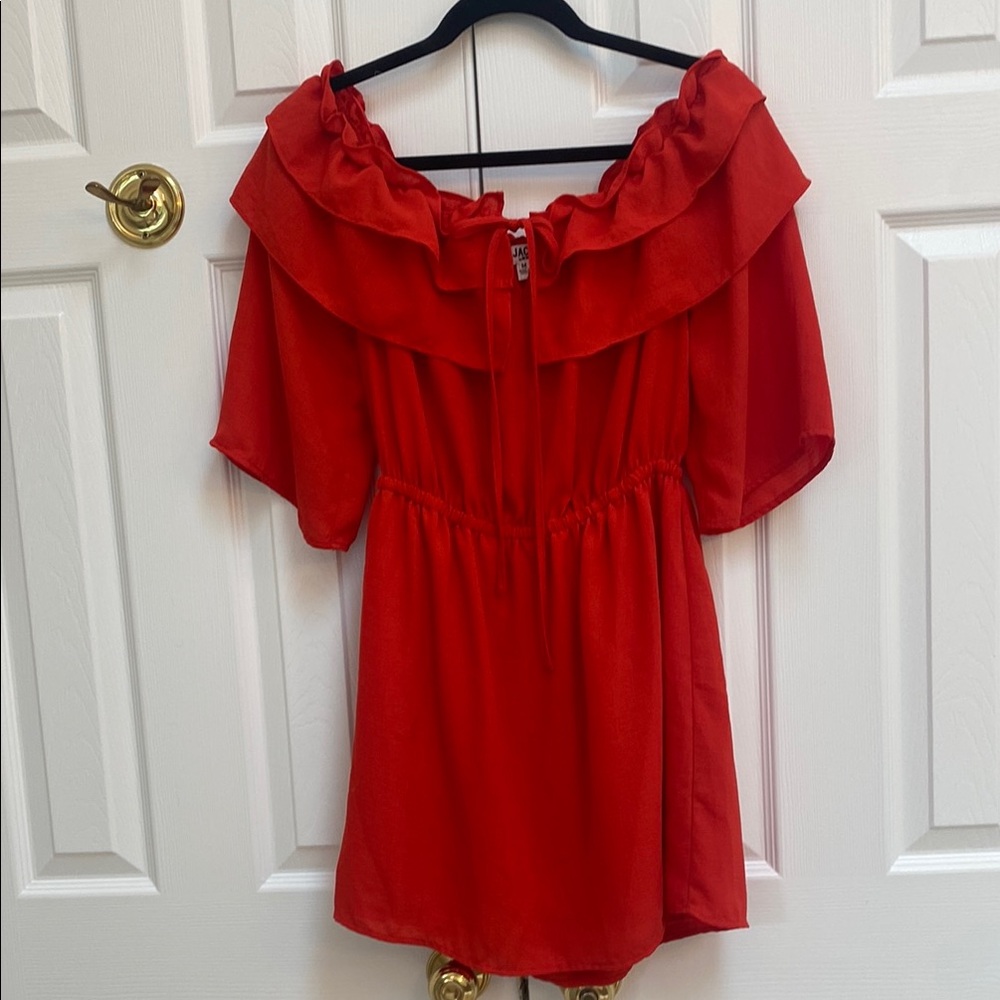 Jack by BB Dakota Red Off-Shoulder Women's Dress